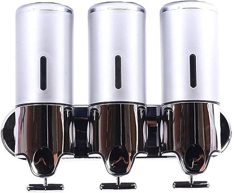 Amazon Tcatec 壁掛け式3 ソープディスペンサー 壁掛け シャンプー ボディーソープ 浴室 バスルーム シャワーディスペンサー シルバー 1500ml 3連 ソープ シャンプー用ディスペンサー ホーム キッチン オンライン通販