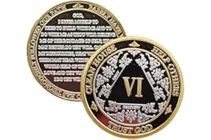 MYRECOVERYSTORE Silver & Gold 1-60 Years (06 Year (VI)) Alcoholics Anonymous Medallion AA Coin Capsule Included