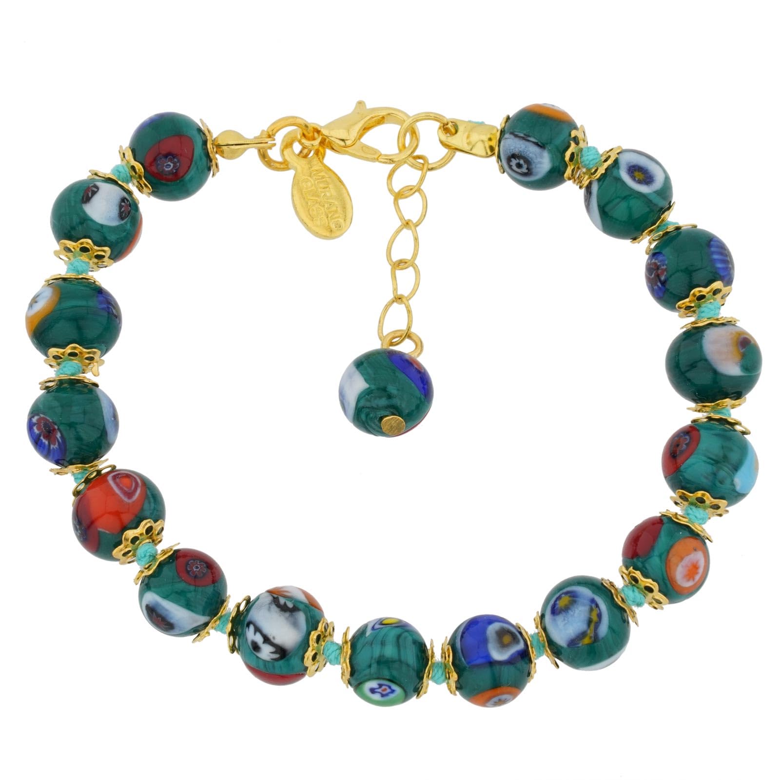 Glass Of Venice Murano Glass Mosaic Bracelet - Green