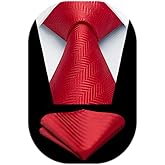 HISDERN Mens Ties Striped Ties for Men Formal Tie and Pocket Square Set Necktie for Wedding Business Graduation