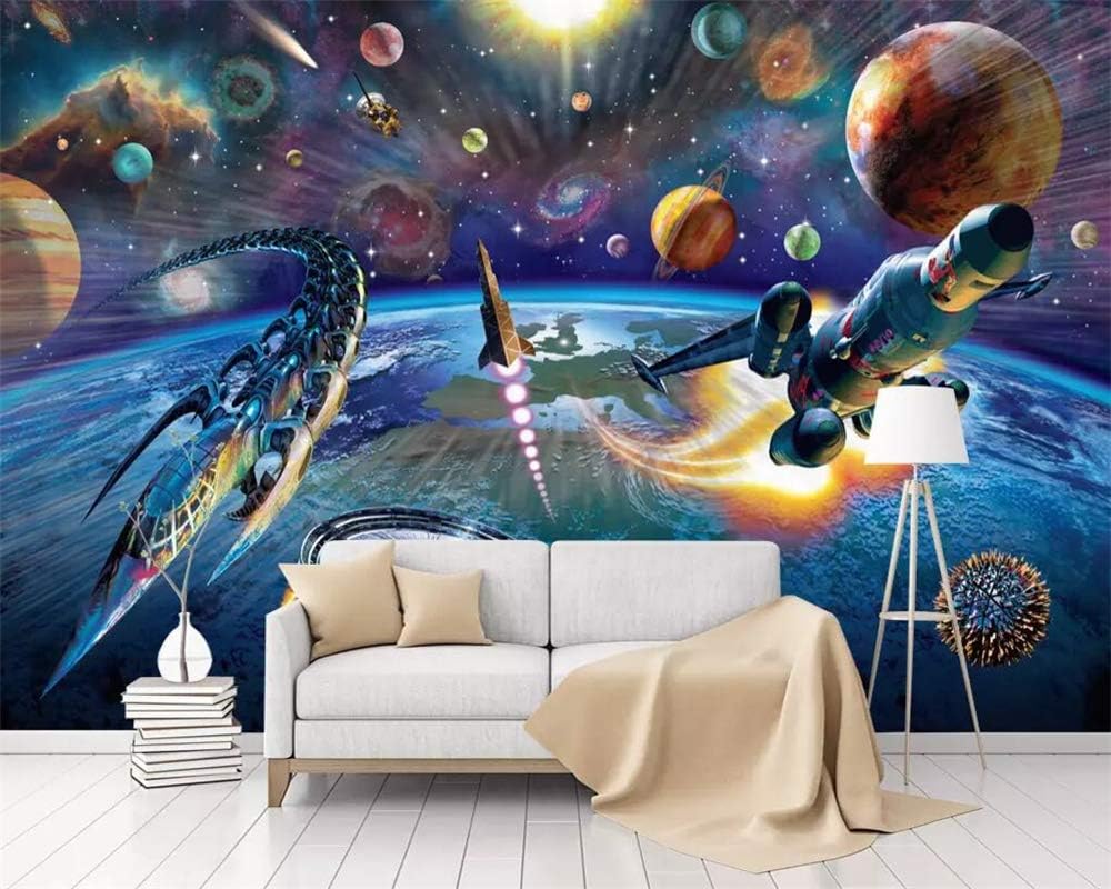 Amazon Bzbhart カスタム壁紙3dスペース宇宙船子供部屋壁画家の装飾壁画壁紙用壁3d 400cmx280cm 壁紙