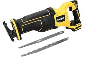Cordless Reciprocating Saw for Dewalt 20V Batter, Power Recipro Saw Brushless Motor 0-4000SPM for Wood, Metal, PVC Pipe, Ligh