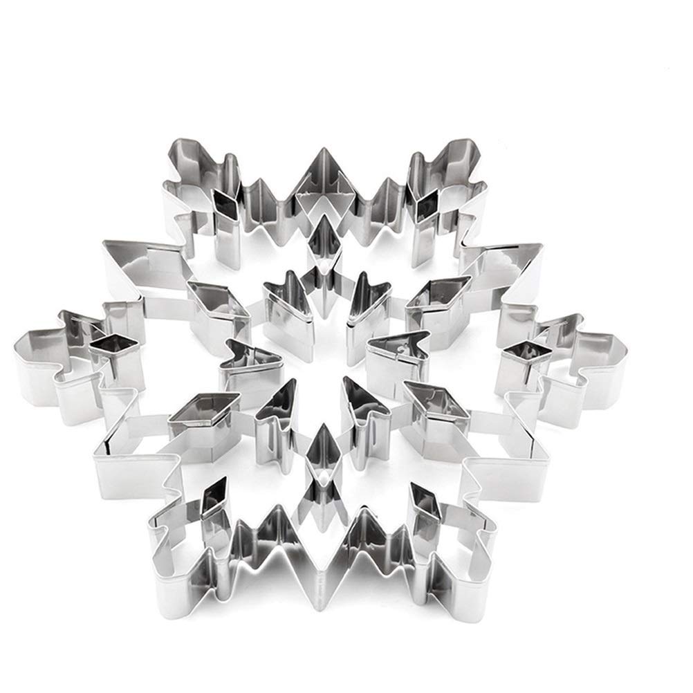 Yumira 3D Snowflake Cookie Cutter, Stainless Steel Biscuit Cutter, Cake Mould, Multi-Purpose Snowflake Shape, DIY, Biscuit, Chocolate Fondant