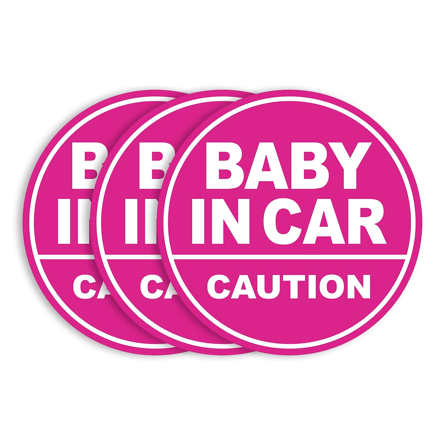 Baby in Car Magnet_Circular Type (3 Pack) (Pink/Pink) — image 1