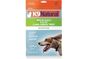 K9 Natural Freeze Dried Dog Food Topper with Verified Ingredients, Organ Meat Blend for Digestive Support, Human-Grade Freeze Dried Puppy Food & Dog Topping, Lamb Green Tripe, 7oz