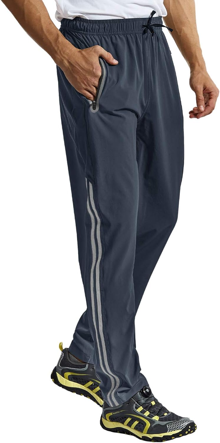 BGOWATU Men's Sweatpants Zipper Pockets Lightweight Exercise Pants Running Workout Sports: Clothing