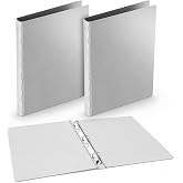 ReliThick 2 Pcs 1 Inch Aluminum 3 Ring Binder, Letter Size | 8-1/2" x 11", Heavy Duty Metal Binder for Office File Organization, Holds up to 250 Sheets, Silver