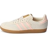 adidas Samba OG Big Kid Shoes, Wonder White/Clear Orange/Gum Three, Size 6