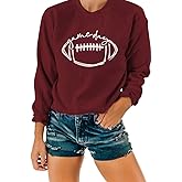 NEXLOMOS Women Crewneck Long Sleeve Football Game Day Sweatshirts