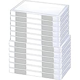 LonlyEagle 12 Pcs Clear A4 File Portable Project Case, Plastic Storage Box for 8.5" x 11" Letter Paper, Scrapbook Paper Storage Boxes Documents Magazines Holder