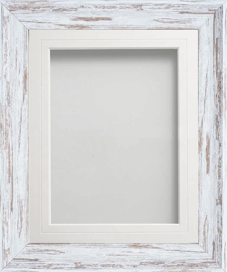 Frame Company Lynton Driftwood Photo Frame with White V-Groove Mount, A3 for A4, fitted with perspex