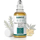 VIPFIT Hair Growth Care Serum Roll-On with Rosemary, Niacinamide, Amino Acids, Ginger, Biotin, Castor Oil, Batana & Caffeine, Nourishes Scalp for Thicker-Looking, Healthy Glow Hair, 30ml