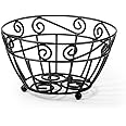 Spectrum Diversified Scroll Fruit Bowl, Large, Black