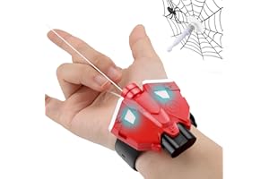 ZAGEVIVIN Web Launcher String Shooters Toy - Spider Web Shooters Real Spider Silk Launcher with Magnetic Sensor Light, Fun Superhero Role-Play,Spider Web Shooter for Kid and Adult (Red)