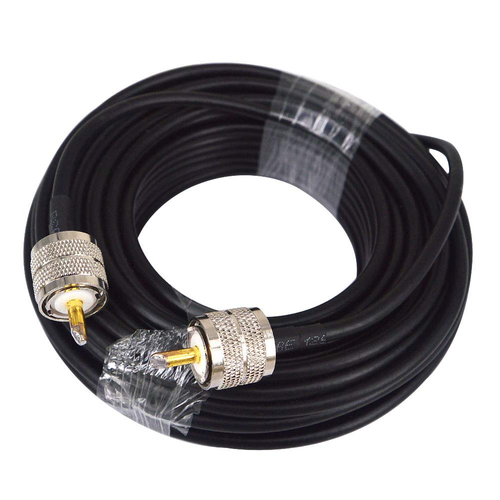 RG58 15M Low Loss UHF PL259 Male to Male WiFi Antenna Cable Coaxial