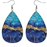 Bohemian Dangles Water Drop Leather Earrings For Women