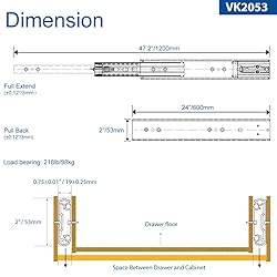 VADANIA 24" Soft Close Heavy Duty Drawer