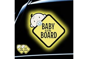 TIPSANGGO Baby On Board Sticker for Cars- 2Pack Baby in Car High Intensity Reflective Waterproof Vinyl Safety Car Signs for Rear, Side Windows, Bumpers
