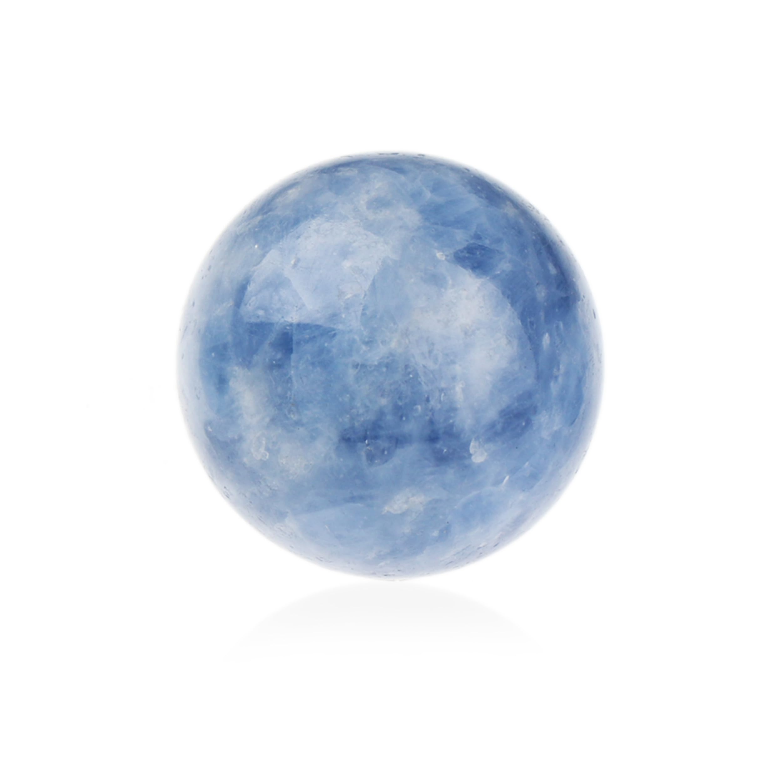 NKlaus Natural Calcite Blue Ball Shape 30 mm Gemstone Spiritual Healing Effect Decoration 14898