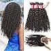 ALI JULIA Hair 3-pack Bundles 10A Malaysian Virgin Curly Hair Weft with 1pc Free Part 44 Lace Closure Unprocessed Human Hair Extensions Natural Color (14 16 18+12inch closure)