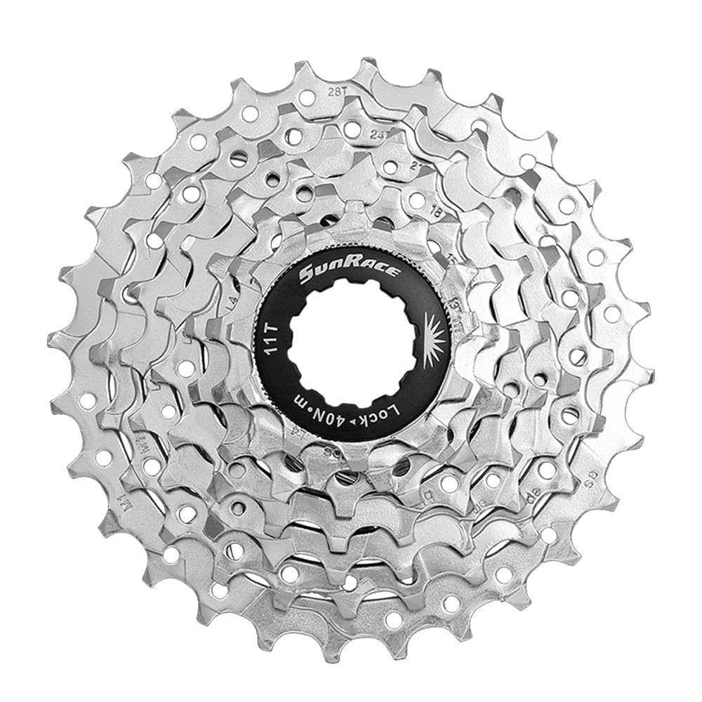 SUNRACE 305750325 Kassette 7V (11-28) Nickel Mixte, Metallic, Taille Unique