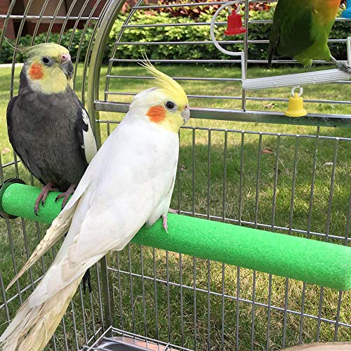 3 Pcs Bird Cage Perch Parrot Parakeet Perches, Colorful Wood Bird Stand Toy Bird Cage Sticks Accessories Supplies for Amazon Parrots, Conures, Cockatiel, Parakeet