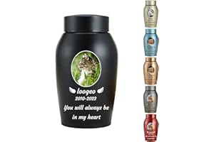 WXMYOZR Personalized Pet Urn for Cat Ashes - Customizable Stainless Steel Cremation Keepsake, Black