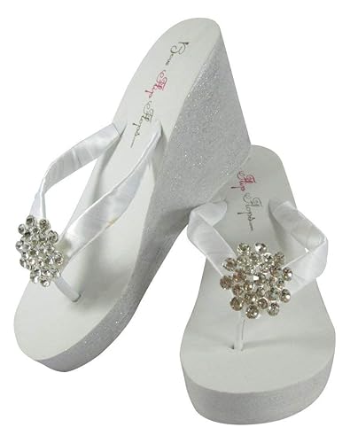 bridal flip flops with bling