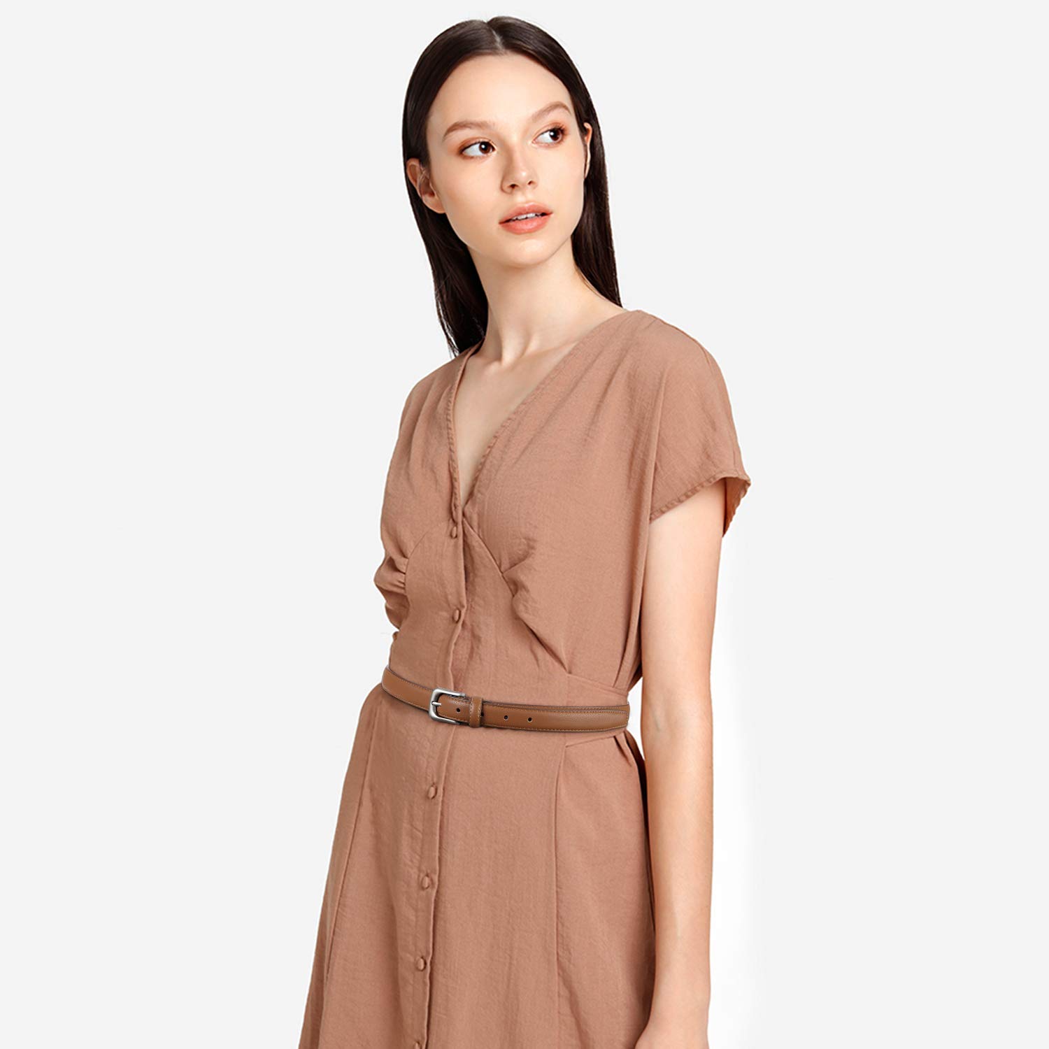 Women Leather Belt Waist Skinny Dress Belts Solid Pin Buckle Belt For Jeans Pants By JasGood