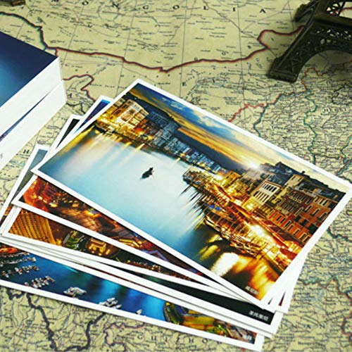 HOSTEESSCHOICE Beautiful Postcard set of 30 Post card variety pack World travel sites,4 x 6 Inches, World Urban Night Scene