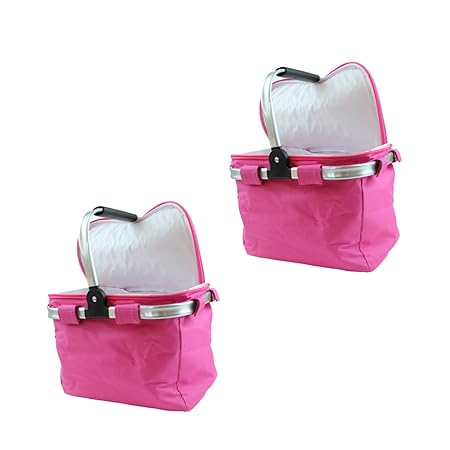 Juego de 2 Cesta de la compra Cesta cesta de picnic nevera ...