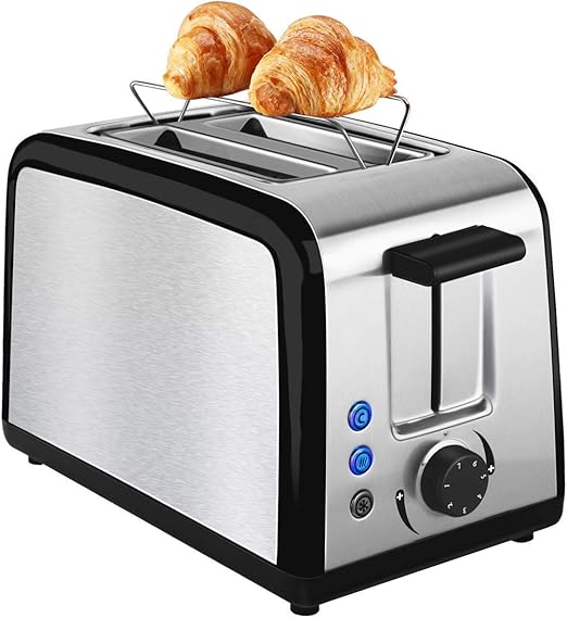 CUSIBOX Toaster 2 Slice, Stainless Steel Toaster Two Slice Compact