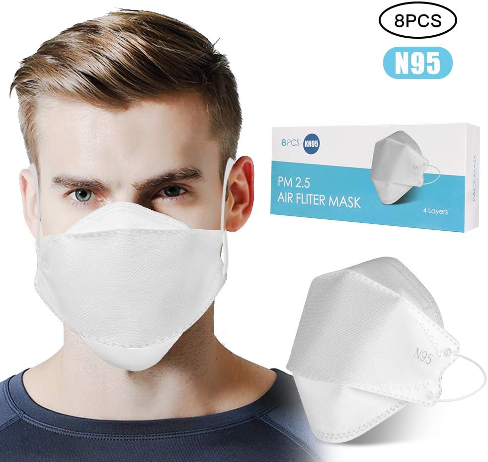 8PCS N95 4-Layer Dust Masssk, Adjustable PM2.5 Air Filter Masssk, Disposable Face Masssk,Mouth Cover Masssk, Comfortable Filter Safety Sanitary Masssk