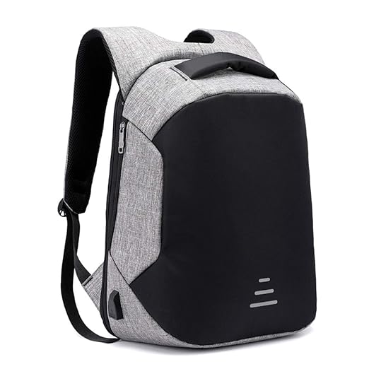 SWAGG Polyester Antitheft Multipurpose 47cm Grey Laptop Bag with USB Charging Port