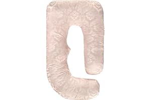 Jundetye Pregnancy Pillow Cover, Maternity Pillow Cover, J Shaped Full Body Pillow Case Fits Most 55/57 Inch Pregnant Pillow, Comfortable and Machine Washable, Rose Gold (Cover Only)