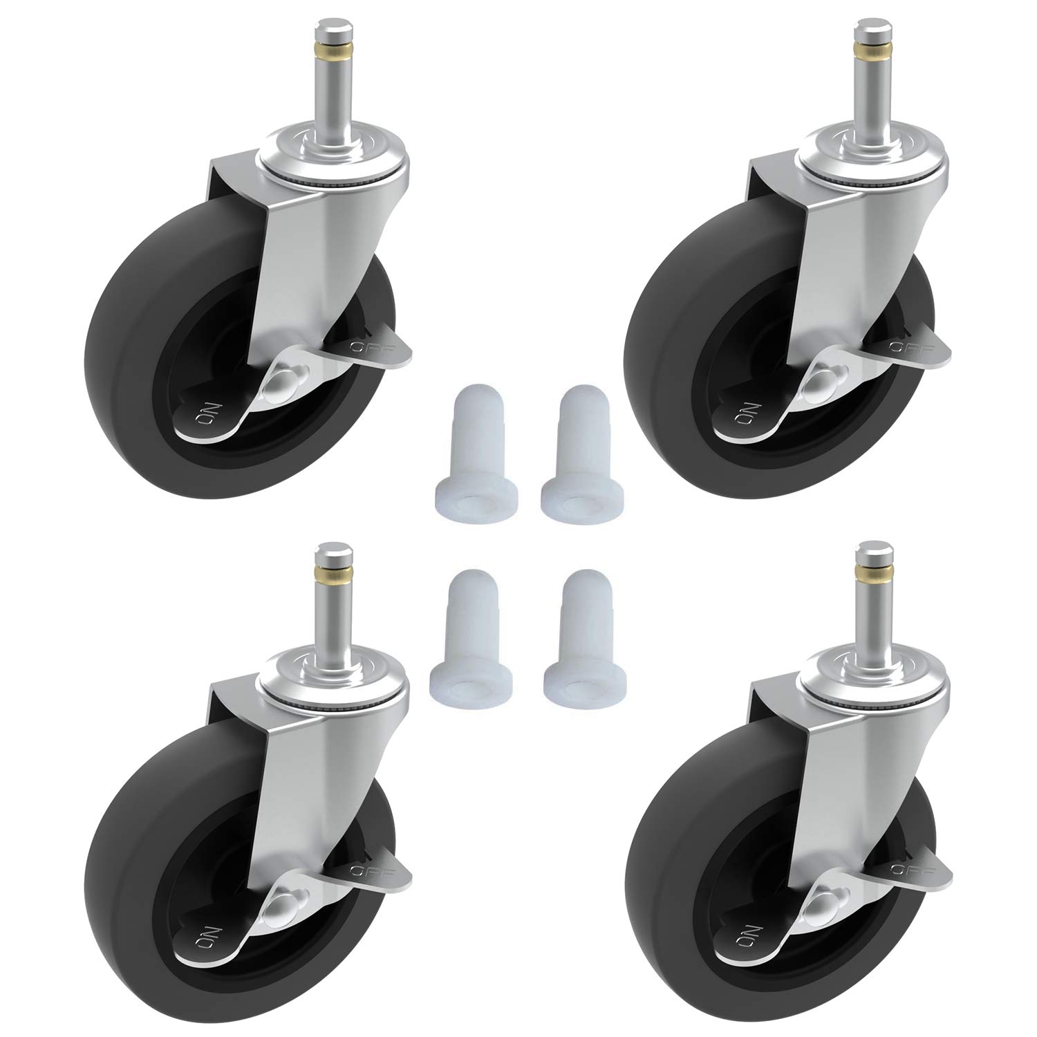 AAGUT Caster Wheels, 4 Inch TPR Heavy Duty 7/16"x 13/8" Stem Mount