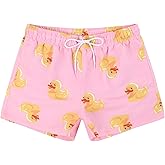 Gleemyth 3 Inch Mens Swim Trunks Short Swim Shorts Pink Quick Dry Mens Swim Suits L