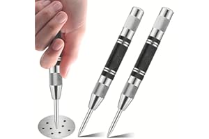 2 Pcs Car Center Punch Hole Marker Metal Steel Spring Loaded Core Drill Localization Heavy Duty Carpentry Automatic Hand Tool