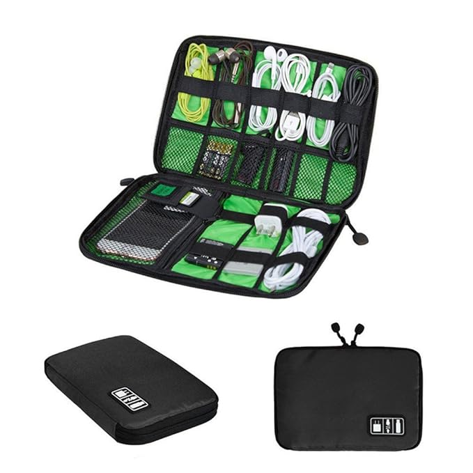 Organizador de Cables Universal para Viajes, Bolsa de Accesorios electrónicos para Cable USB, Disco Duro, Tarjeta de Memoria, Cable de alimentación, Cargador de batería