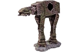 PTFJZ Fish Tank Decorations at-at of Star Wars Aquarium Decorations Betta Fish Tank Accessories for Sleep Rest Hide and Play (M)