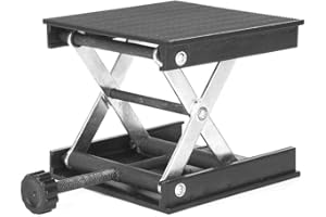 CAREDY 3.5"x3.5" Lab Scissors Jack, 90 x 90mm Level/Laboratory Plastic Plate & Metal Bracket Lifting Jack Platform Stand Rack, Lab Lift Stand Table