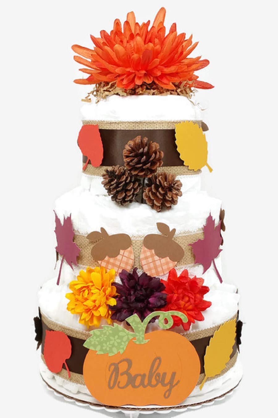 Amazon Com Fall Baby Shower Diaper Cake Autumn Leaves Orange Silk Amazon Com Fall Baby Shower Diaper Cake Autumn Leaves Orange Silk