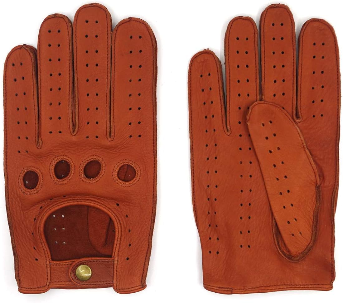 Harssidanzar Mens Leather Driving Gloves Unlined at  Men’s Clothing store