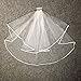 YuNuo Women's 2 Layers Short Bridal Veil Wedding With Comb(White)