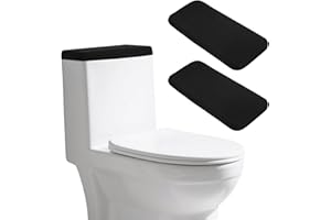 BRUISLARD 2 Pcs Toilet Tank Cover, Universal Toilet Tank Lid, Toilet Top Cover, Toilet Tank Lid Replacement, Soft and Absorbent with Elastic Bottom for Bathroom Decor Accessories (Black)