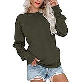 BeadChica Womens Casual Crewneck Sweatshirt Long Sleeve Tops Cute Pullover Loose Fit