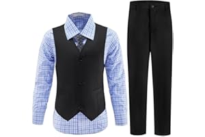 QISUMA Boys Suits Toddler Formal Suit Set Kids Ring Bearer Outfit for Teen Boys Wedding Tuxedo Communion Dress Clothes