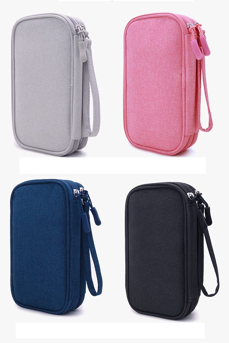Diabetic Supplies Travel Case Organizer for Test Strips, Lancets, Needles, Lancing Device, Glucose Meter, Alcohol Wipes, Insulin Pens, Syringes, Diabetes Testing Kit Storage Bag (Pink)