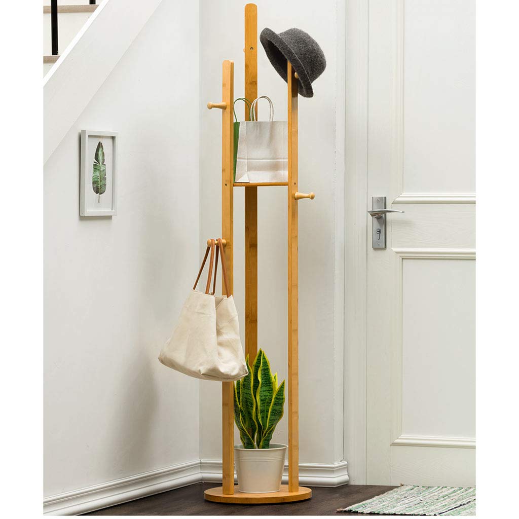 ZJ-Perchero Perchero Simple Percha de Dormitorio de Madera Maciza Suelo