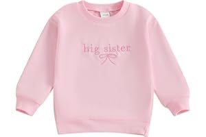 GOOCHEER Big Sister Little Sister Matching Outfit Newborn Baby Girl Long Sleeve Romper Toddler Girl Pullover Sweatshirt Top